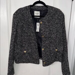 Abercrombie & Fitch Tweed Blazer with Gold Accents
